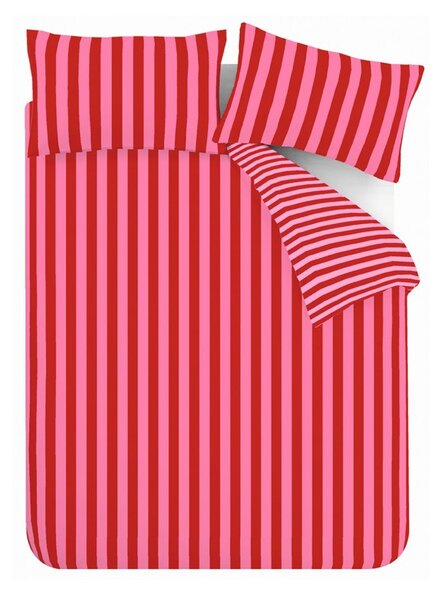 Червено/розово единично спално бельо 135x200 cm Stripe Tease – Sassy B