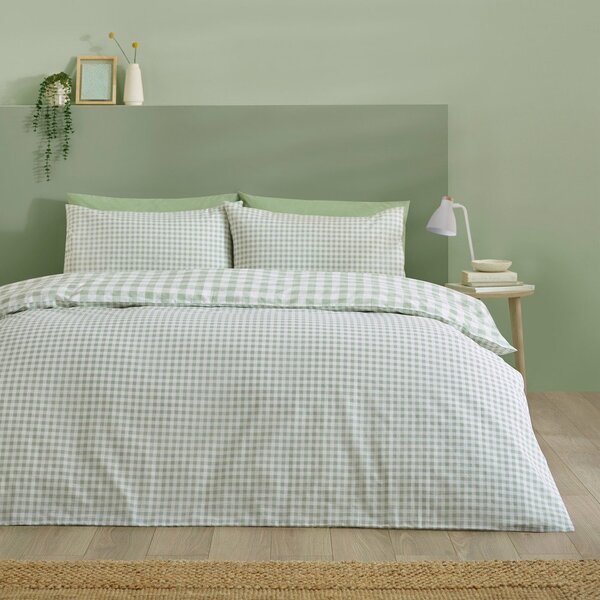 Зелено единично спално бельо 135x200 cm Bamford Gingham Check – Catherine Lansfield