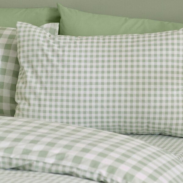 Зелено единично спално бельо 135x200 cm Bamford Gingham Check – Catherine Lansfield