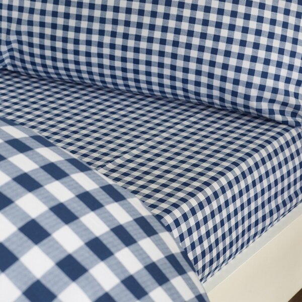 Тъмносиньо единично спално бельо 135x200 cm Bamford Gingham Check – Catherine Lansfield