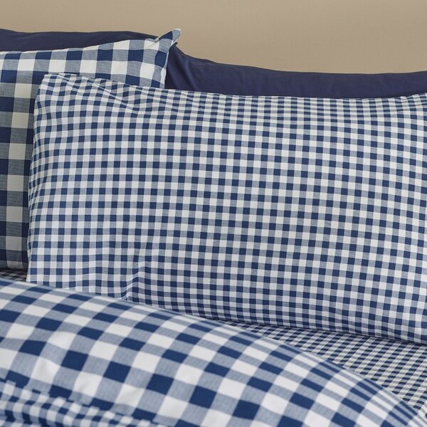 Тъмносиньо единично спално бельо 135x200 cm Bamford Gingham Check – Catherine Lansfield