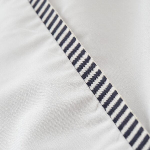 Бяло единично спално бельо от памук перкал 135x200 cm Contrast Trim – Bianca