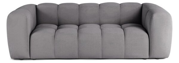 Сив кадифен диван 225 cm Cube – Bonami Selection
