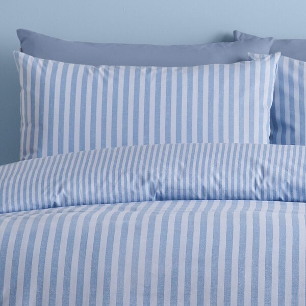 Синьо двойно 3 части спално бельо 200x200 cm Epping Textured Stripe – Catherine Lansfield