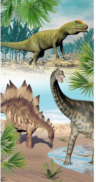 Детска кадифена плажна кърпа 75x150 cm Dino – Good Morning