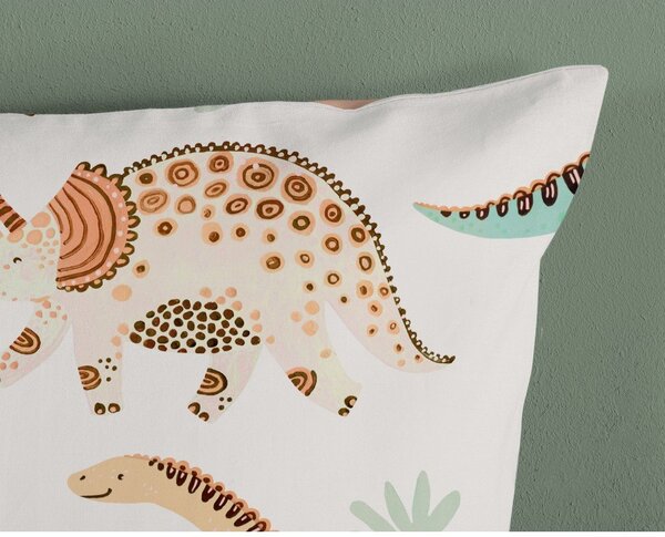 Кафяво-бежово единично памучно детско спално бельо 140x200 cm Dino – Good Morning