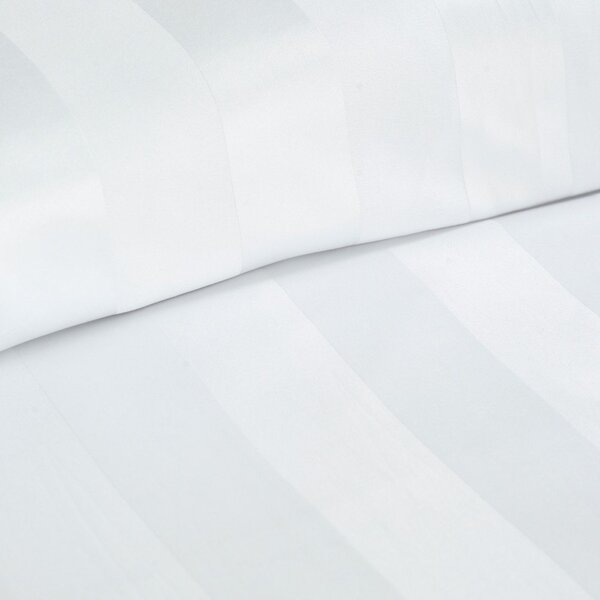 Бяло двойно 3 части сатенено спално бельо 200x200 cm So Soft Satin Stripe – Catherine Lansfield