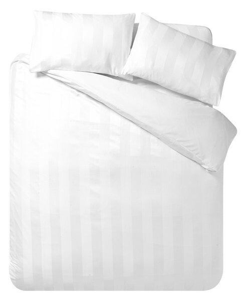 Бяло двойно 3 части сатенено спално бельо 200x200 cm So Soft Satin Stripe – Catherine Lansfield