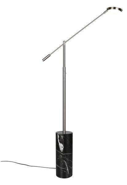 LED подова лампа в черен и сребрист цвят (височина 145 cm) Fiore – Trio Select