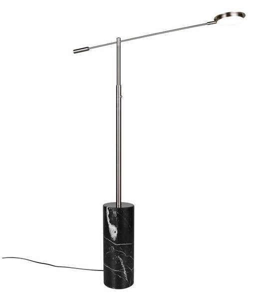 LED подова лампа в черен и сребрист цвят (височина 145 cm) Fiore – Trio Select