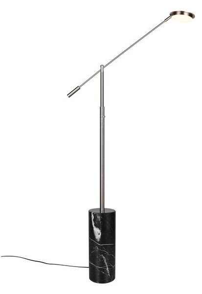 LED подова лампа в черен и сребрист цвят (височина 145 cm) Fiore – Trio Select