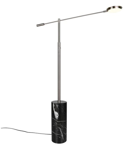 LED подова лампа в черен и сребрист цвят (височина 145 cm) Fiore – Trio Select