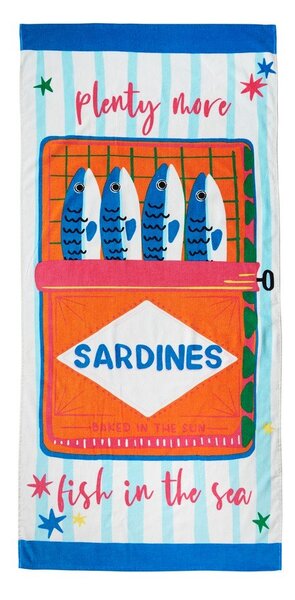 Памучна плажна кърпа 76x160 cm Sardines – Catherine Lansfield