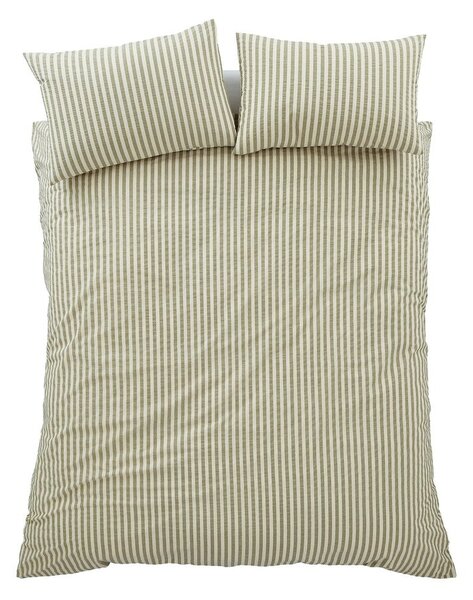 Зелено единично спално бельо 135x200 cm Cotton Rich Woven Stripe – Pineapple Elephant
