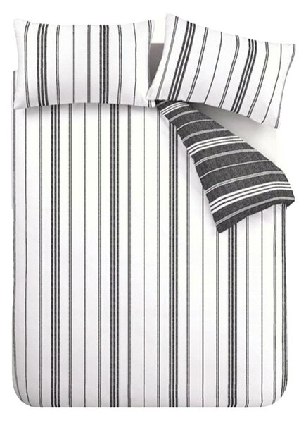 Черно-бял единично спално бельо 135x200 cm Harbour Stripe – Catherine Lansfield