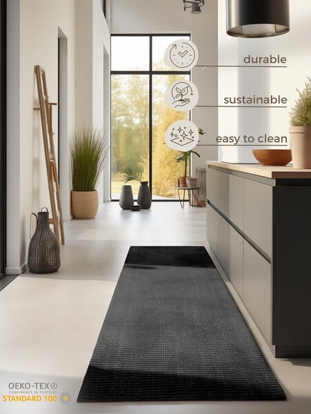 Черна пътека от юта 80x200 cm Bouclé - Hanse Home