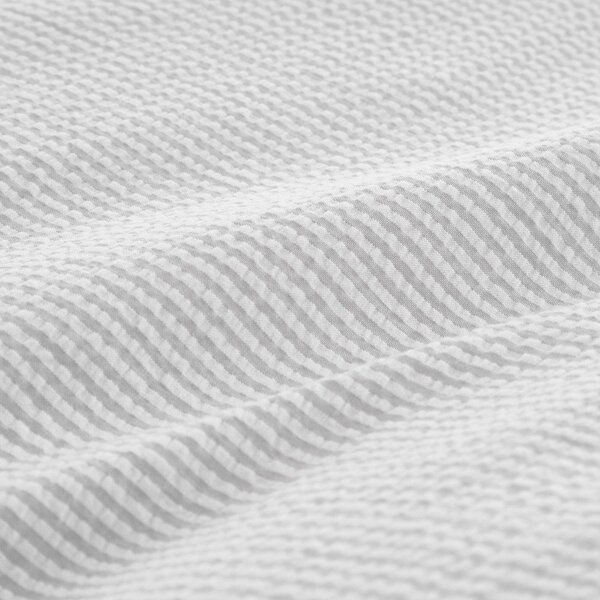 Светлосиво единично спално бельо от памук перкал 135x200 cm Seersucker Woven Stripe – Bianca