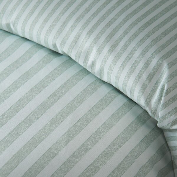 Зелено единично спално бельо 135x200 cm Epping Textured Stripe – Catherine Lansfield