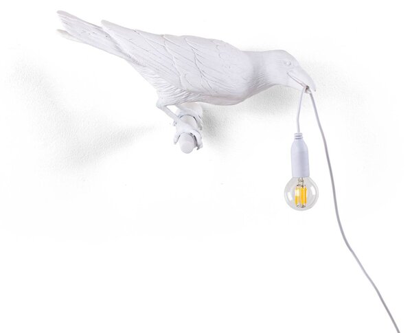 SELETTI Bird Lamp декоративна външна стенна лампа, дясна, бяла