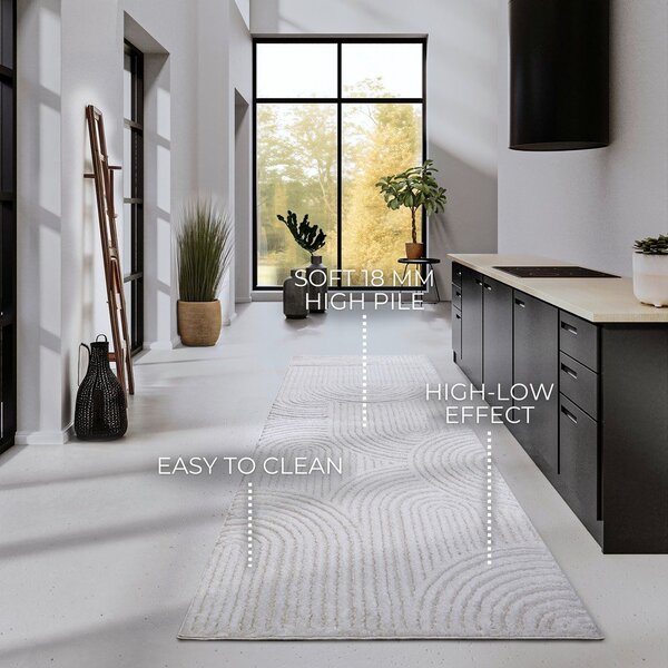 Кремава пътека 80x240 cm Chappe Cream White – Elle Decoration
