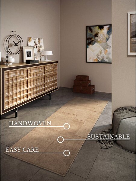 Бежова ръчно изработена вълнена пътека 80x250 cm Charlotte – Villeroy&Boch