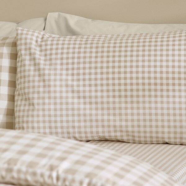 Бежово единично спално бельо 135x200 cm Bamford Gingham Check – Catherine Lansfield