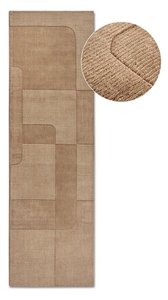 Бежова ръчно изработена вълнена пътека 80x250 cm Charlotte – Villeroy&Boch