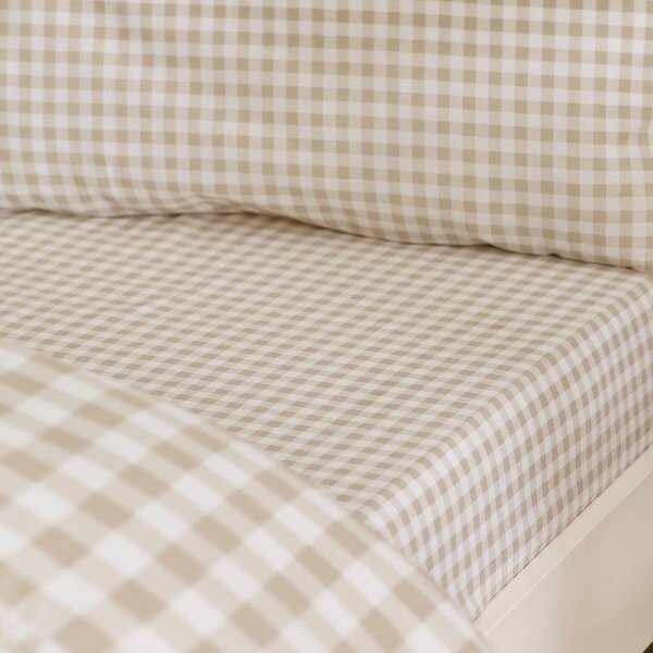 Бежово единично спално бельо 135x200 cm Bamford Gingham Check – Catherine Lansfield