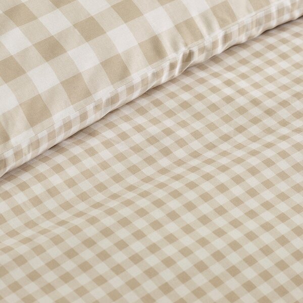 Бежово единично спално бельо 135x200 cm Bamford Gingham Check – Catherine Lansfield