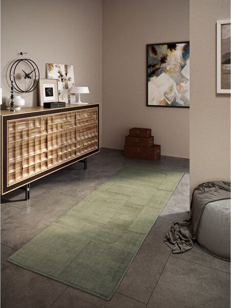 Зелена ръчно изработена вълнена пътека 80x250 cm Charlotte – Villeroy&Boch
