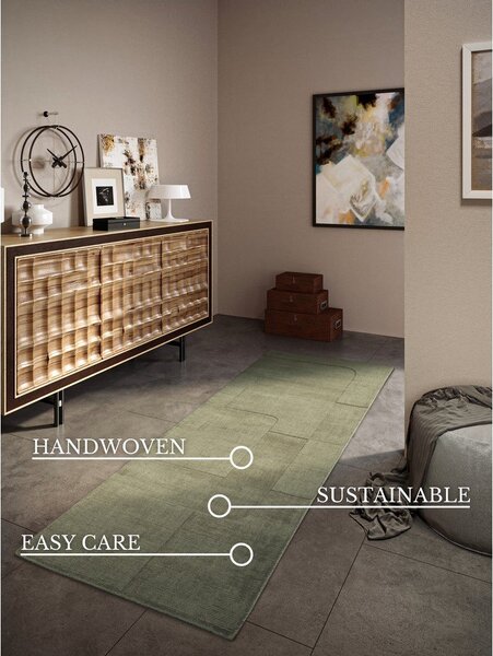 Зелена ръчно изработена вълнена пътека 80x250 cm Charlotte – Villeroy&Boch