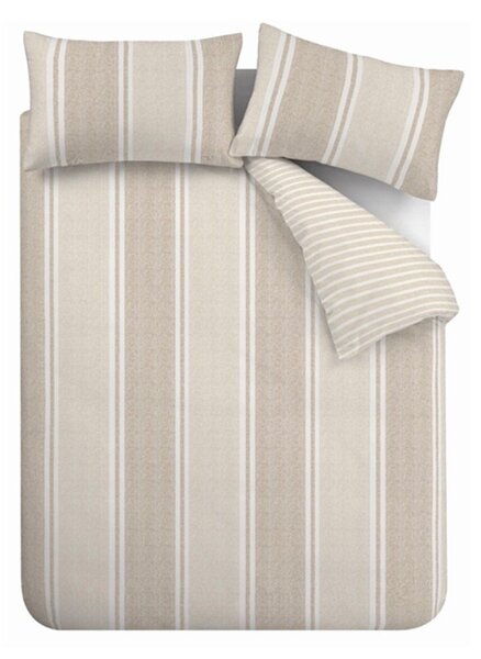 Бежово единично спално бельо 135x200 cm Banded Stripe – Catherine Lansfield