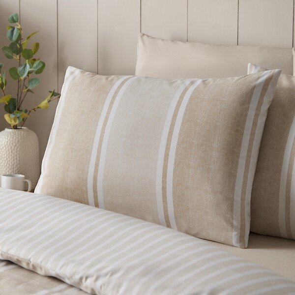 Бежово единично спално бельо 135x200 cm Banded Stripe – Catherine Lansfield