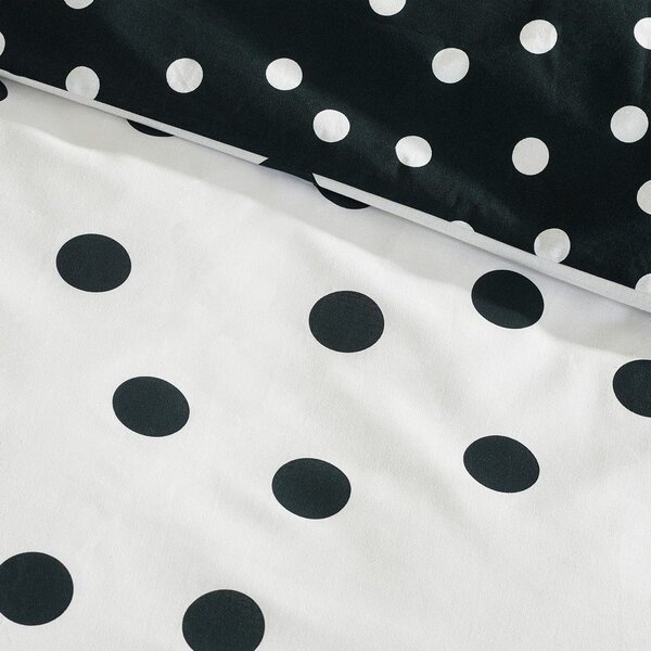 Черно-бял единично спално бельо 135x200 cm Polka Dot – Catherine Lansfield