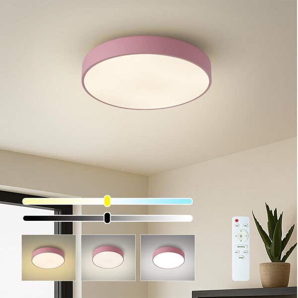 Brilagi - димируемо LED таванно осветително тяло POOL LED/36W/230V 3000-6000K 30 cm розово+ДУ