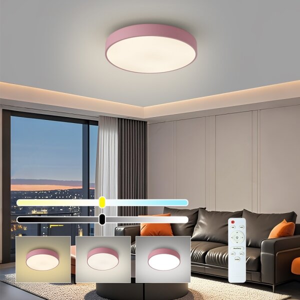 Brilagi - димируемо LED таванно осветително тяло POOL LED/36W/230V 3000-6000K 30 cm розово+ДУ