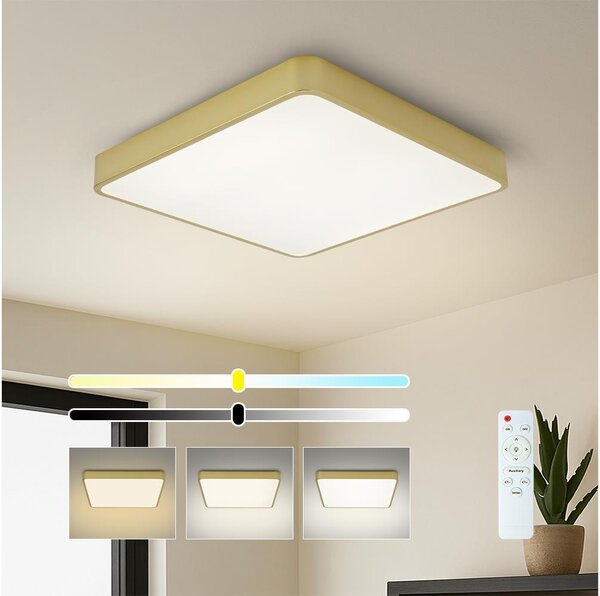 Brilagi-LED Димируем плафон POOL LED/48W/230V 3000-6000K 50x50 см златист+с дистанционно управление