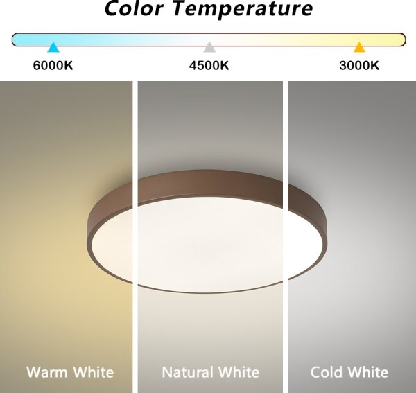 Brilagi - LED плафон с възможност за димиране POOL LED/60W/230V 3000-6000K 50 cm кафяв + с дистанционно управление
