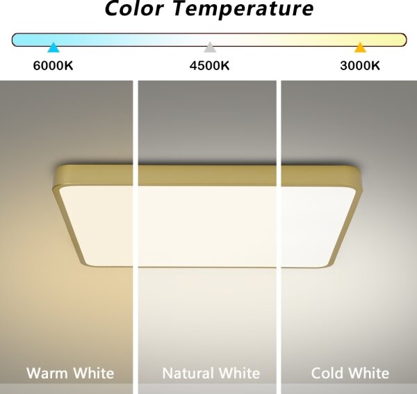 Brilagi-LED Димируем плафон POOL LED/48W/230V 3000-6000K 50x50 см златист+с дистанционно управление