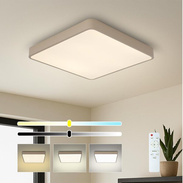 Brilagi-LED таванен плафон POOL с димер LED/36W/230V 3000-6000K 40x40 cm бежов+дистанционно