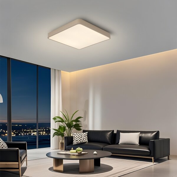 Brilagi-LED таванен плафон POOL с димер LED/36W/230V 3000-6000K 40x40 cm бежов+дистанционно