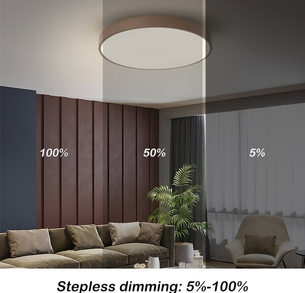 Brilagi - LED плафон с възможност за димиране POOL LED/60W/230V 3000-6000K 50 cm кафяв + с дистанционно управление