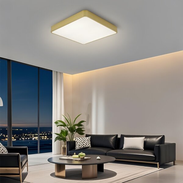 Brilagi-LED Димируем плафон POOL LED/48W/230V 3000-6000K 50x50 см златист+с дистанционно управление