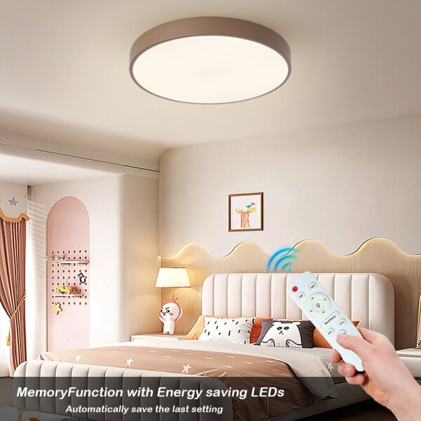 Brilagi - LED плафон с възможност за димиране POOL LED/60W/230V 3000-6000K 50 cm кафяв + с дистанционно управление