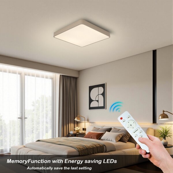 Brilagi-LED таванен плафон POOL с димер LED/36W/230V 3000-6000K 40x40 cm бежов+дистанционно