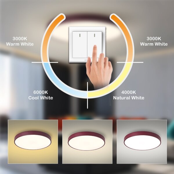 Brilagi-LED Таванно осветително тяло POOL LED/48W/230V 3000/4000/6000K 40 см бордо