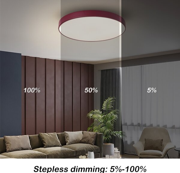 Brilagi-LED димируем таванен LED плафон POOL LED/60W/230V 3000-6000K 50 см бордо+ДУ