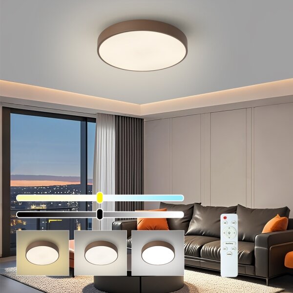 Brilagi - LED плафон с димиране POOL LED/48W/230V 3000-6000K 40 cm кафяв+с дистанционно управление