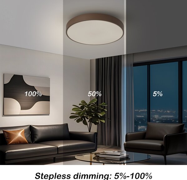 Brilagi - LED плафон с димиране POOL LED/48W/230V 3000-6000K 40 cm кафяв+с дистанционно управление