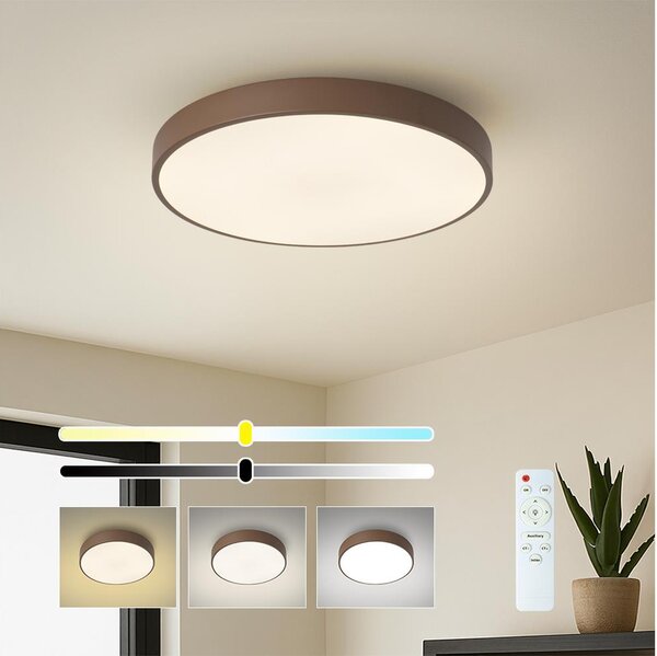 Brilagi - LED плафон с димиране POOL LED/48W/230V 3000-6000K 40 cm кафяв+с дистанционно управление